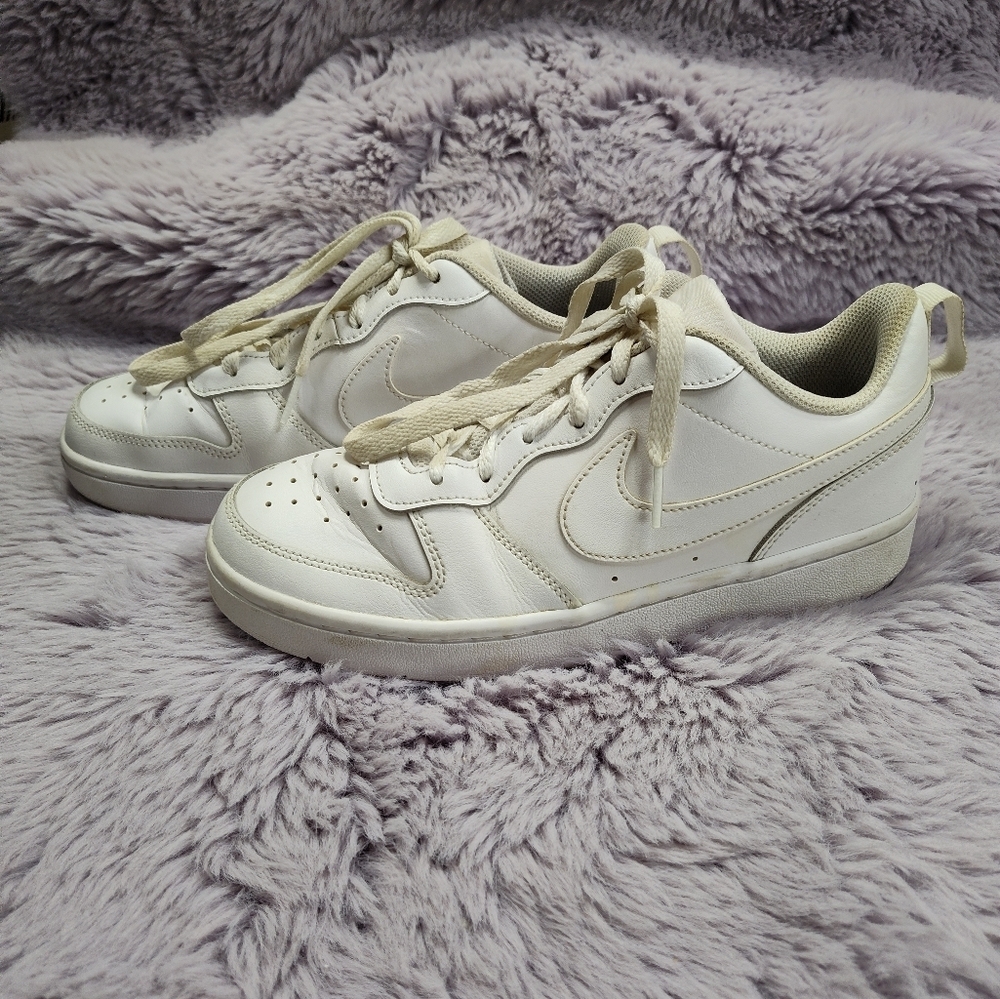 Nike Air Force 1 Mid White Leather Lace Up Shoes Size 6 - Picture 3 of 11